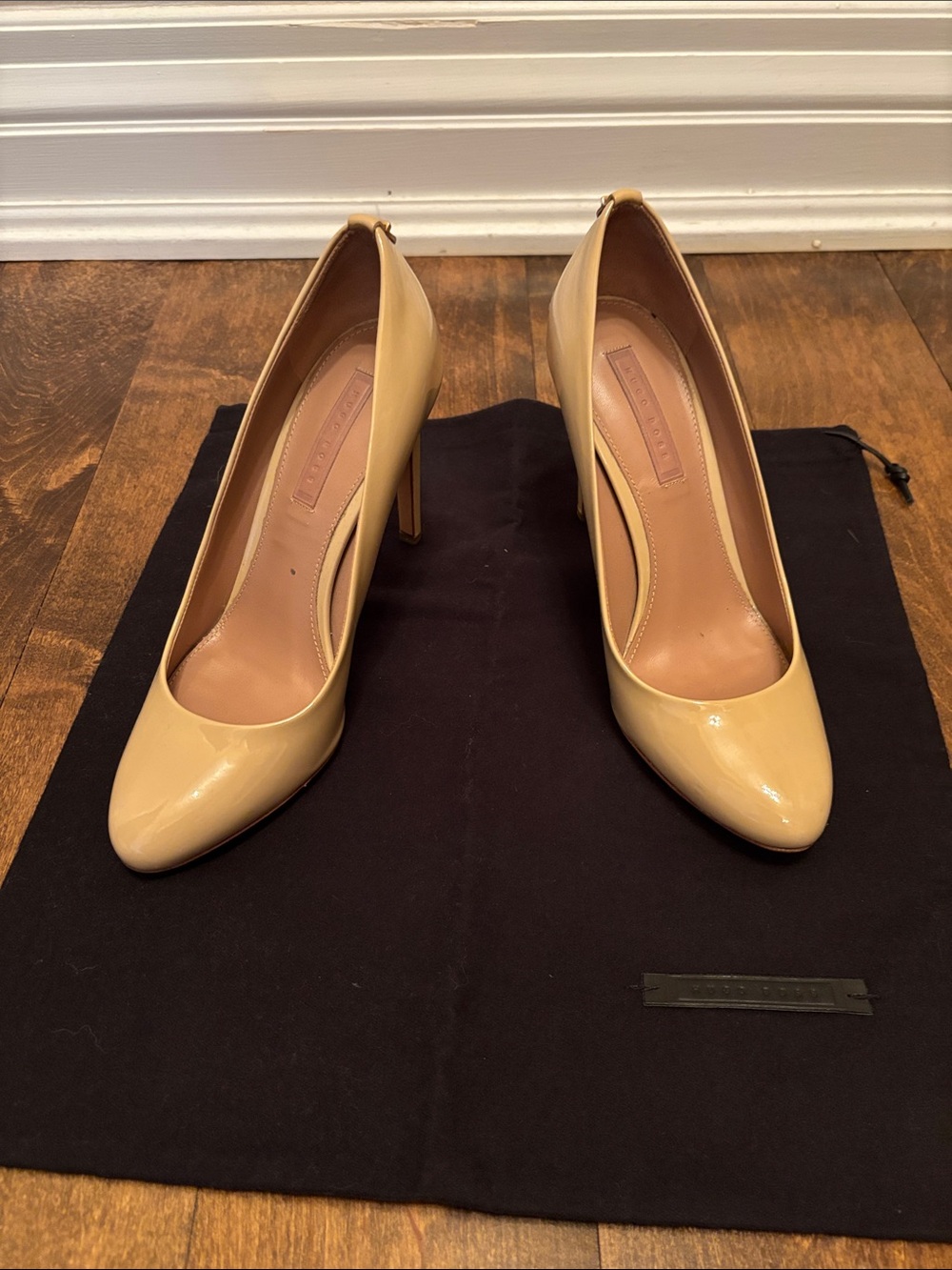 Hugo Boss Nude Patent Leather Pointed-Toe Pumps - Women